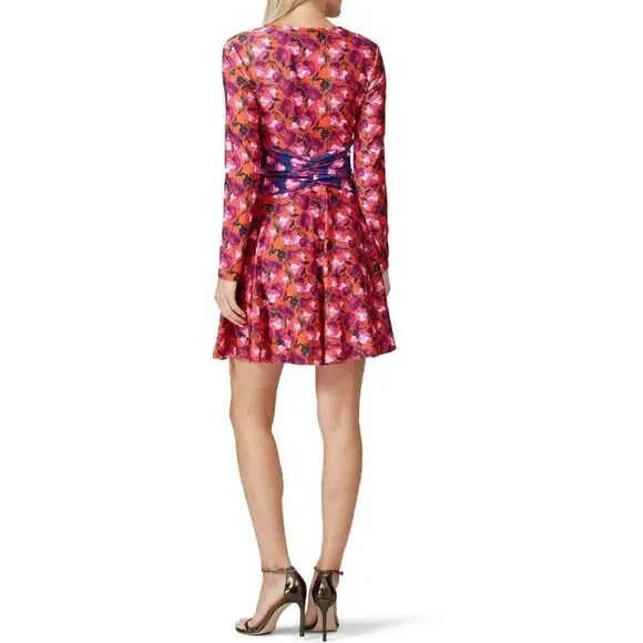 DELFI Collective pink purple floral long sleeve morris dress size small s - Picture 4 of 15